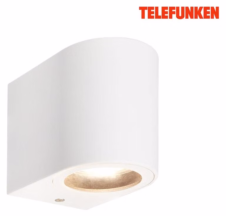 Lampada da parete Telefunken LED, protezione dagli spruzzi d'acqua, accensione/spegnimento tramite interruttore a parete