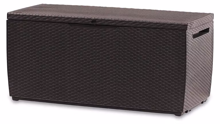 Baule da Esterno Keter Capri 123x53,5x57 cm in Resina Effetto Rattan Marrone