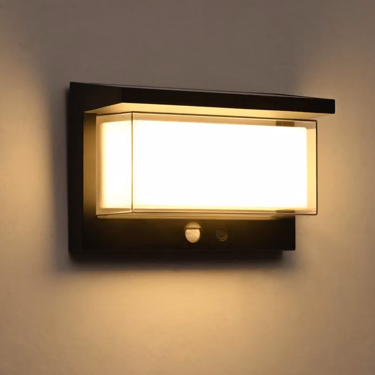 Lampada da esterno solare con sensore di movimento, luce bianco caldo, LED, 800 lumen