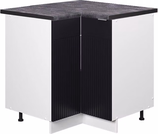 Mobile ad angolo cucina Fame-Line Nero rigato/Bianco 80.5 cm, PL Antracite Vicco