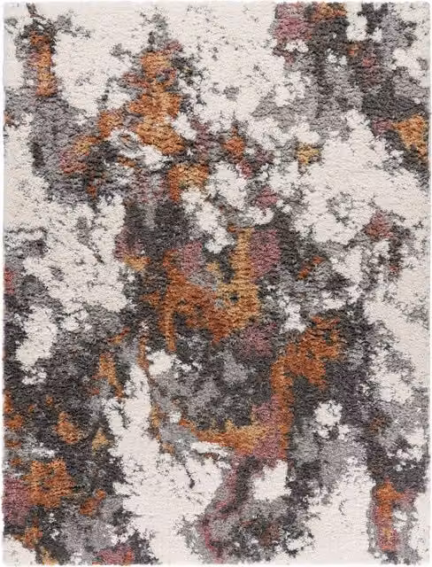 Tappeto a pelo alto Vincenta multicolore grigio e rosa L: 120 cm, P: 160 cm