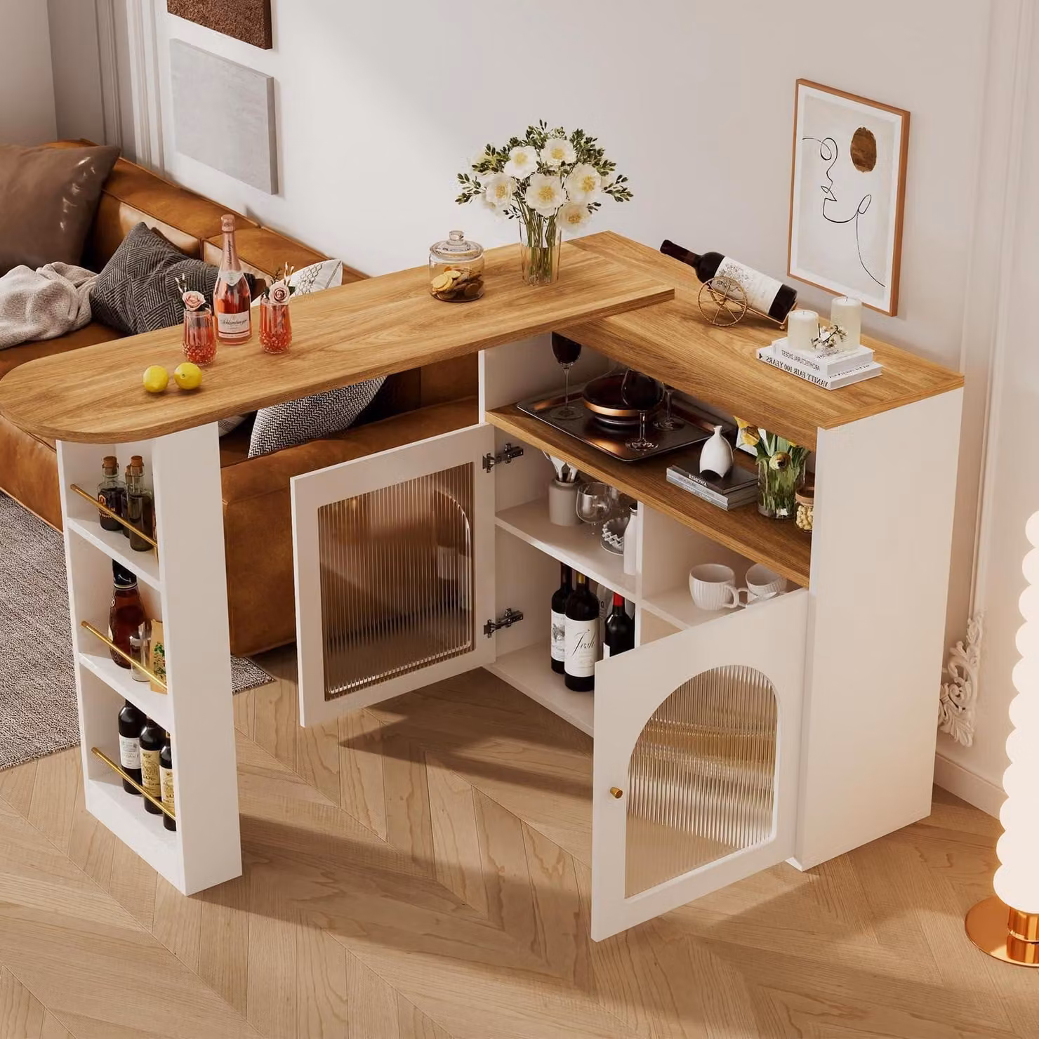 Tavolo pieghevole da pranzo con spazio contenitivo, tavolo da cucina allungabile, con cassetto e ripiani, colore bianco, dimensioni 138x102 cm