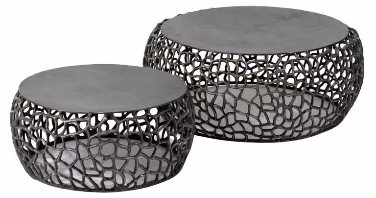 Tavolino FURNLUX Labyrinth Nero 75 cm (2 pezzi) / Colore principale: nero / Dimensioni: 75 x 30 x 75 cm