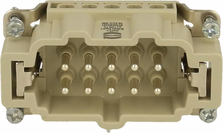 HARTING Han 10Ex inserto maschio (M) connessione a vite, 10 poli + PE 90 V, 16 A - 1 pezzo