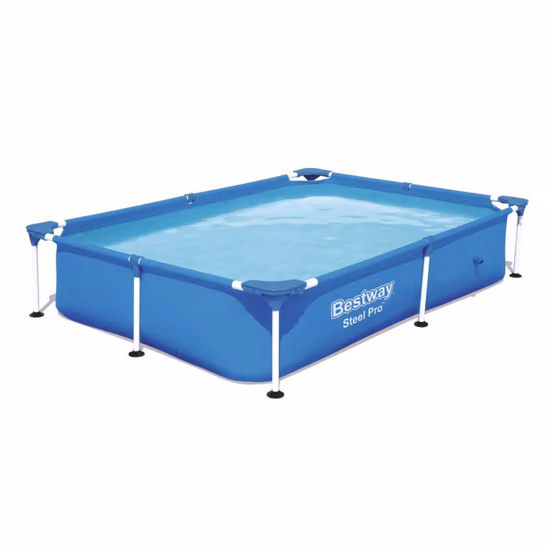 Piscina Pro™ Frame in acciaio senza pompa, quadrata, 221 x 150 x 43 cm