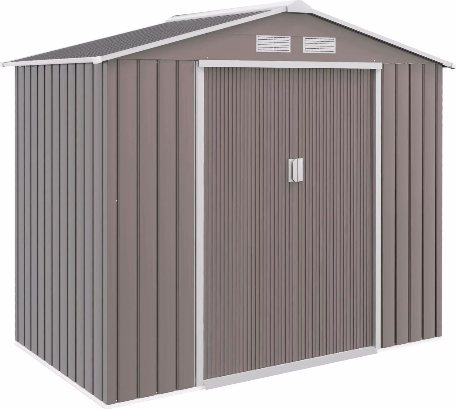 Edificio per attrezzi da giardino, struttura in acciaio, porte scorrevoli, resistente agli agenti atmosferici, dimensioni 213x130x185 cm (grigio)