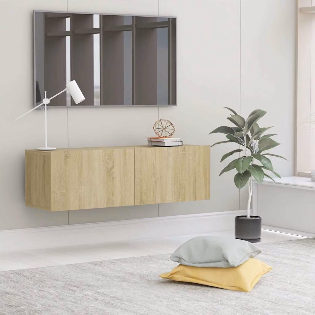 Mobile Porta TV Moderno vidaXL in Legno Rovere Sonoma Marrone L: 100 cm, P: 30 cm, H: 30 cm