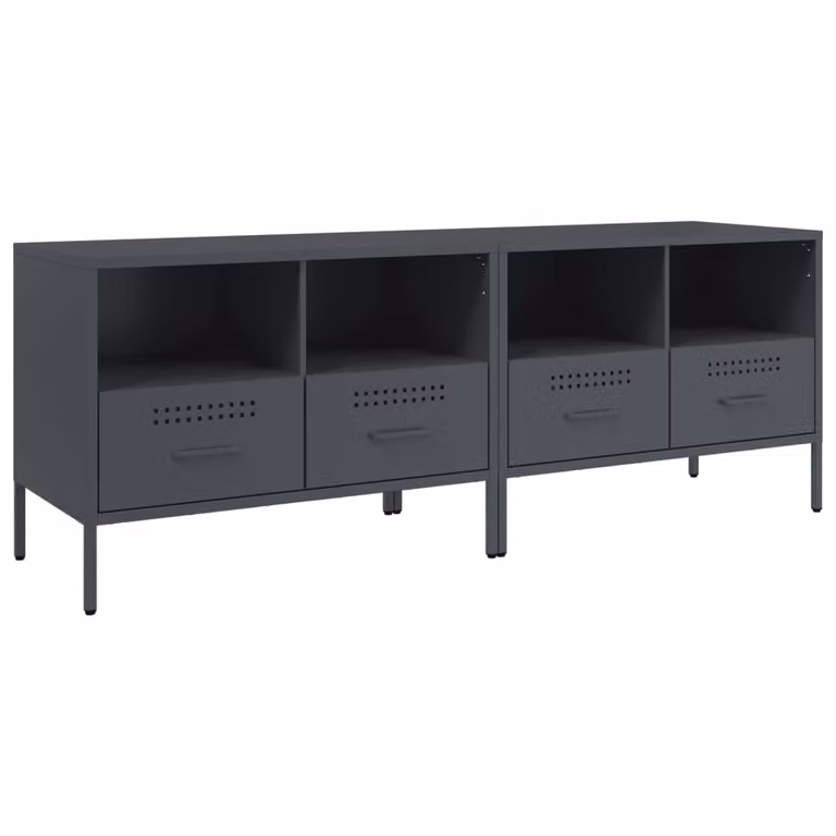 Mobili TV 2pz Antracite 68x39x50,5 cm in Acciaio