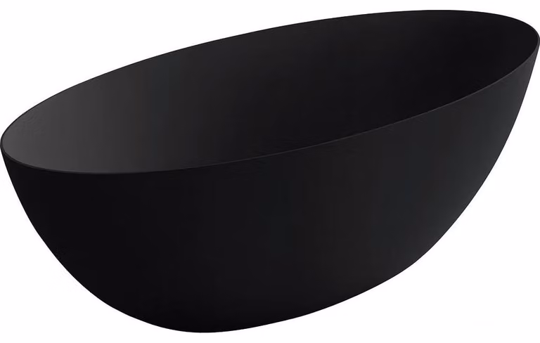 CERANO - Vasca da bagno freestanding in marmo colato Emilia - nero opaco - 160x75 cm