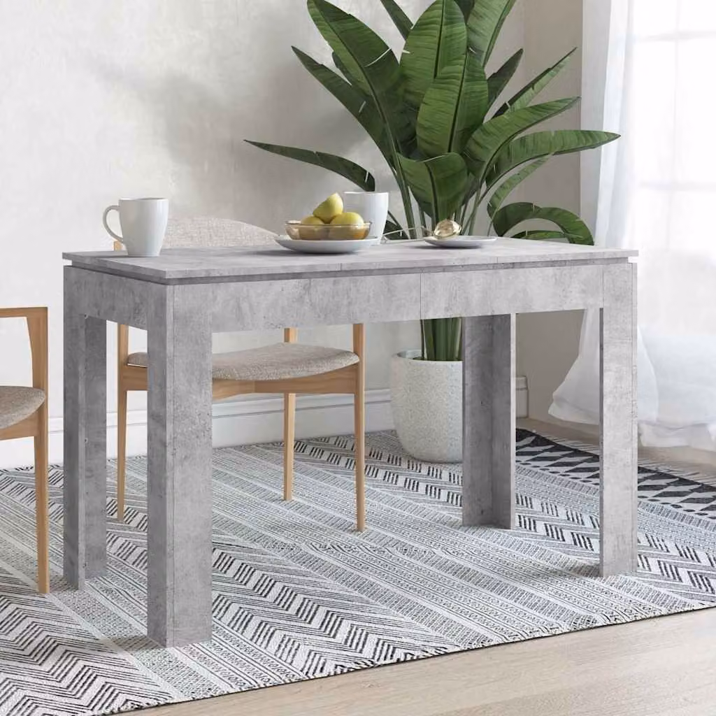 vidaXL Tavolo da Pranzo Moderno Rettangolare in Legno e MDF Grigio L: 120 cm, P: 60 cm, H: 76 cm