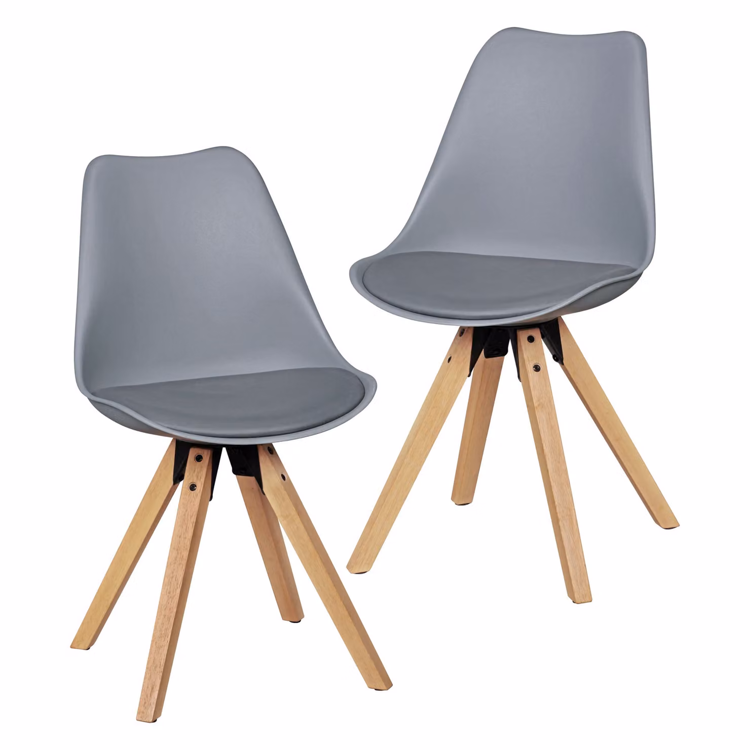 set di 2 sedie da pranzo retrò LIMA grey | Sedia imbottita