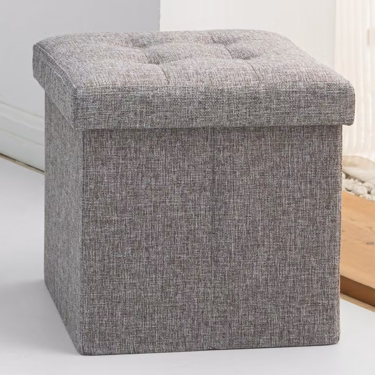 Contenitore pieghevole, 30x30x30 cm, grigio, con coperchio, per la conservazione di giocattoli