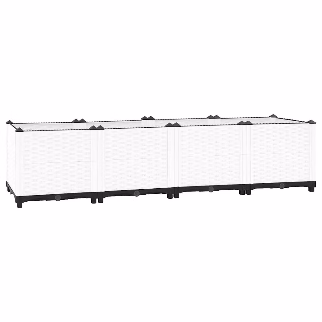 Fioriera Rialzata vidaXL in Plastica WPC per Orto e Giardino, L/P/H: 160 x 40 x 38 cm, Grigio o Bianco
