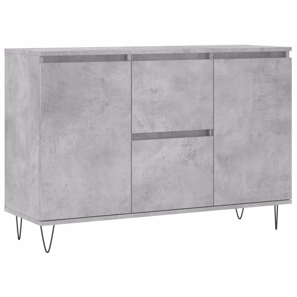 Credenza Grigio Cemento 101,5x35x70 cm in Legno Multistrato