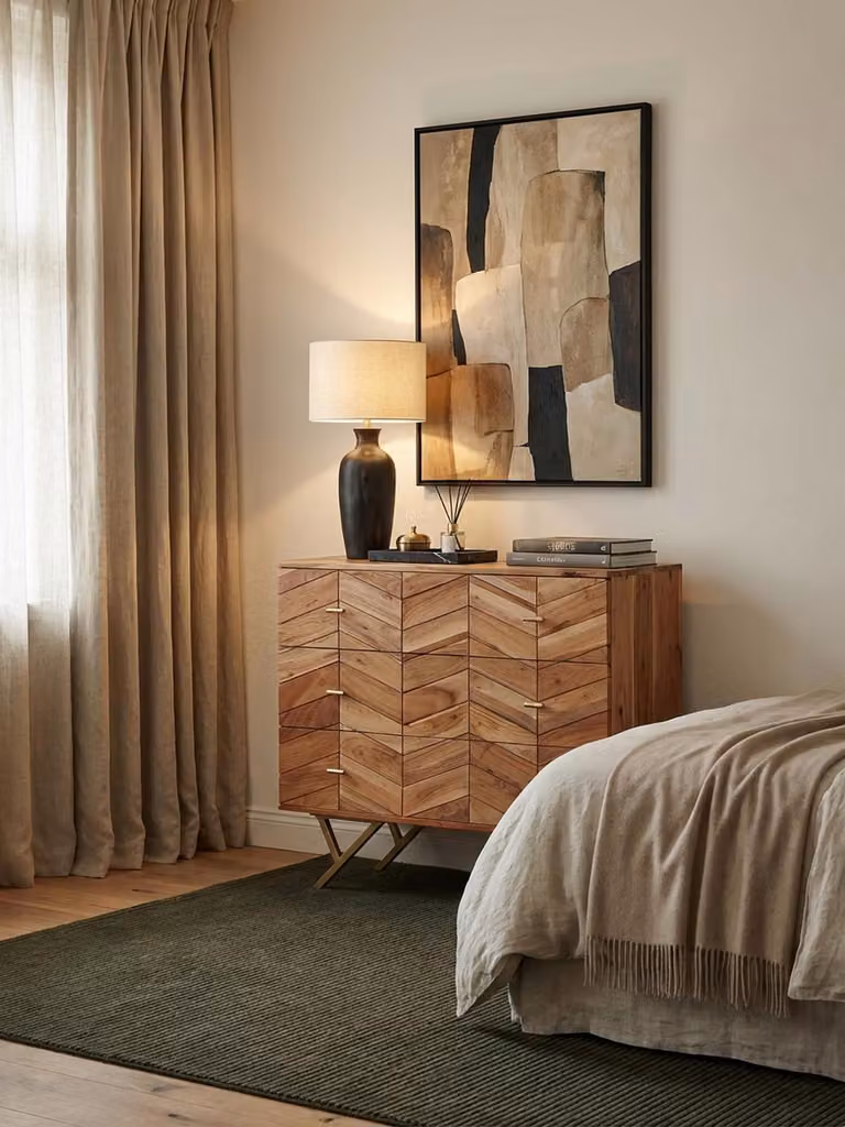 Credenza 90x86,5x40 cm Legno massello di acacia / metallo Credenza, cassettiera 3 cassetti, cassettiera alta Legno massello, mobile soggiorno
