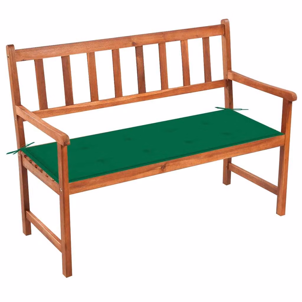 Panca da Giardino con Cuscino 120 cm in Massello di Acacia
