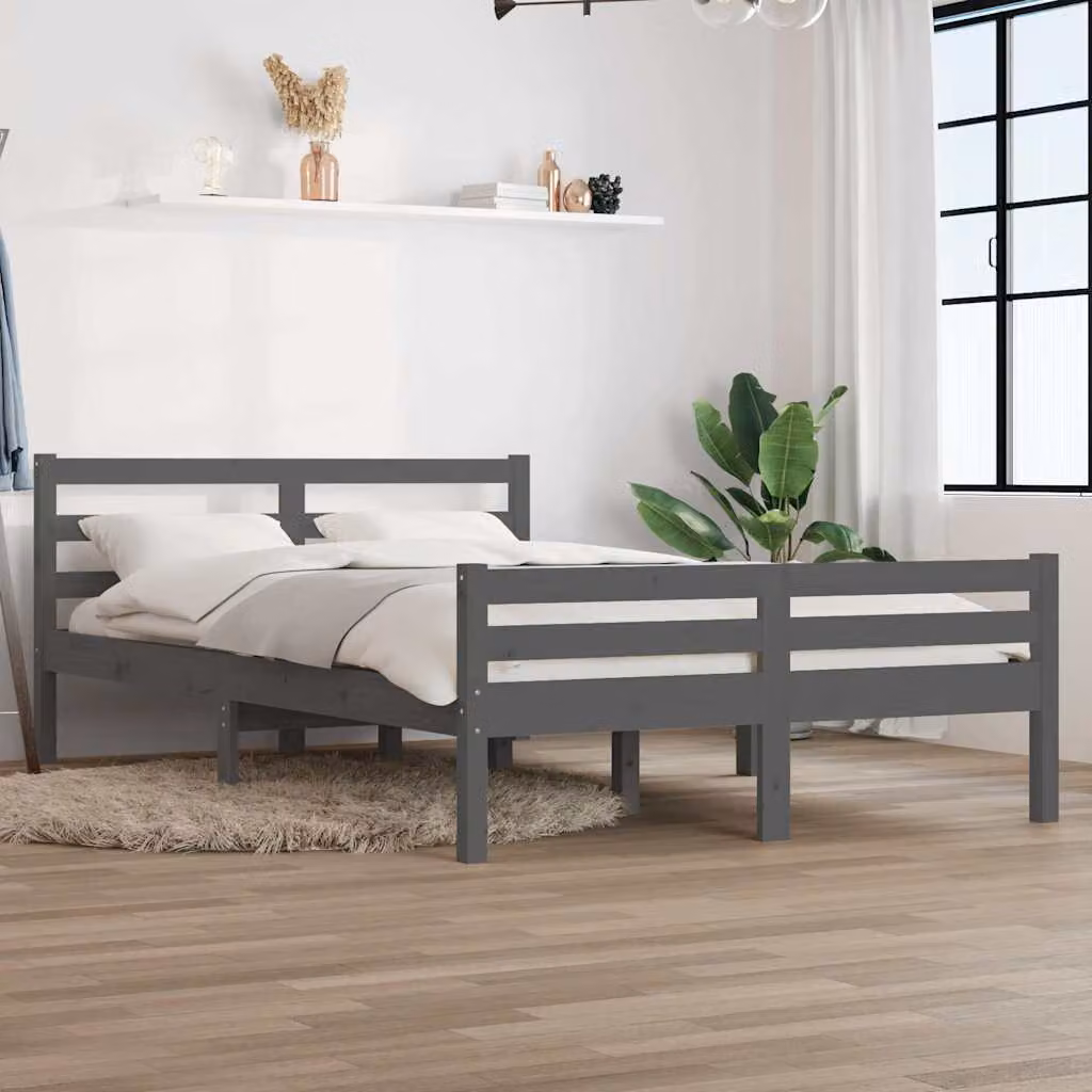 Giroletto vidaXL in legno massello di pino grigio L/P: 120 x 200 cm