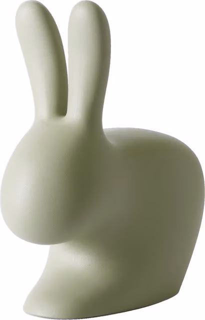 Sedia Rabbit Qeeboo in polietilene verde opaco per giardino e esterno