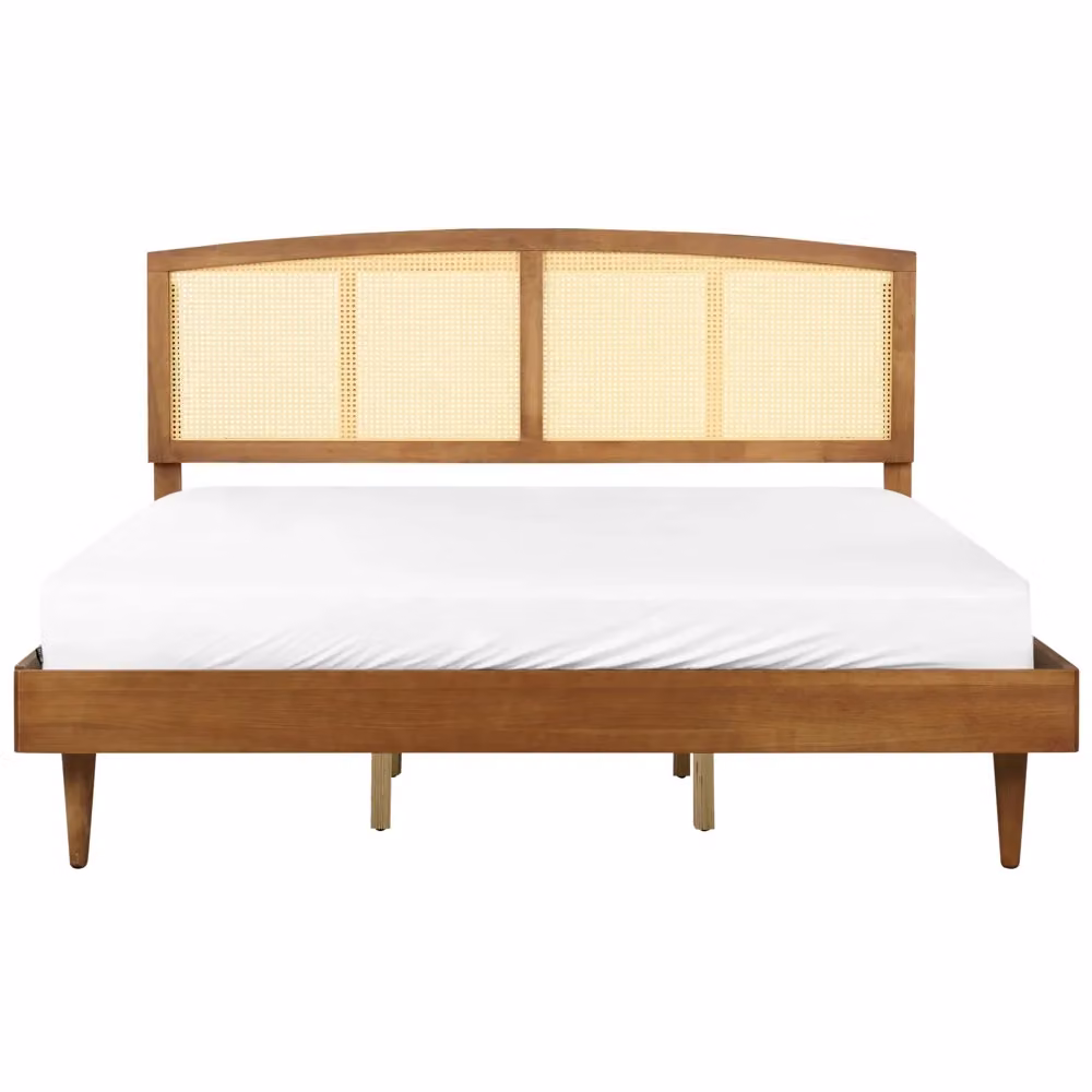 Letto matrimoniale BELIANI in legno di gomma oliato marrone con doghe piatte in stile rustico minimalista L/P/H: 200 x 180 x 185 cm – 2