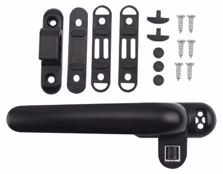 2 maniglie per finestre, ricambi universali per porte finestre in alluminio, colore nero