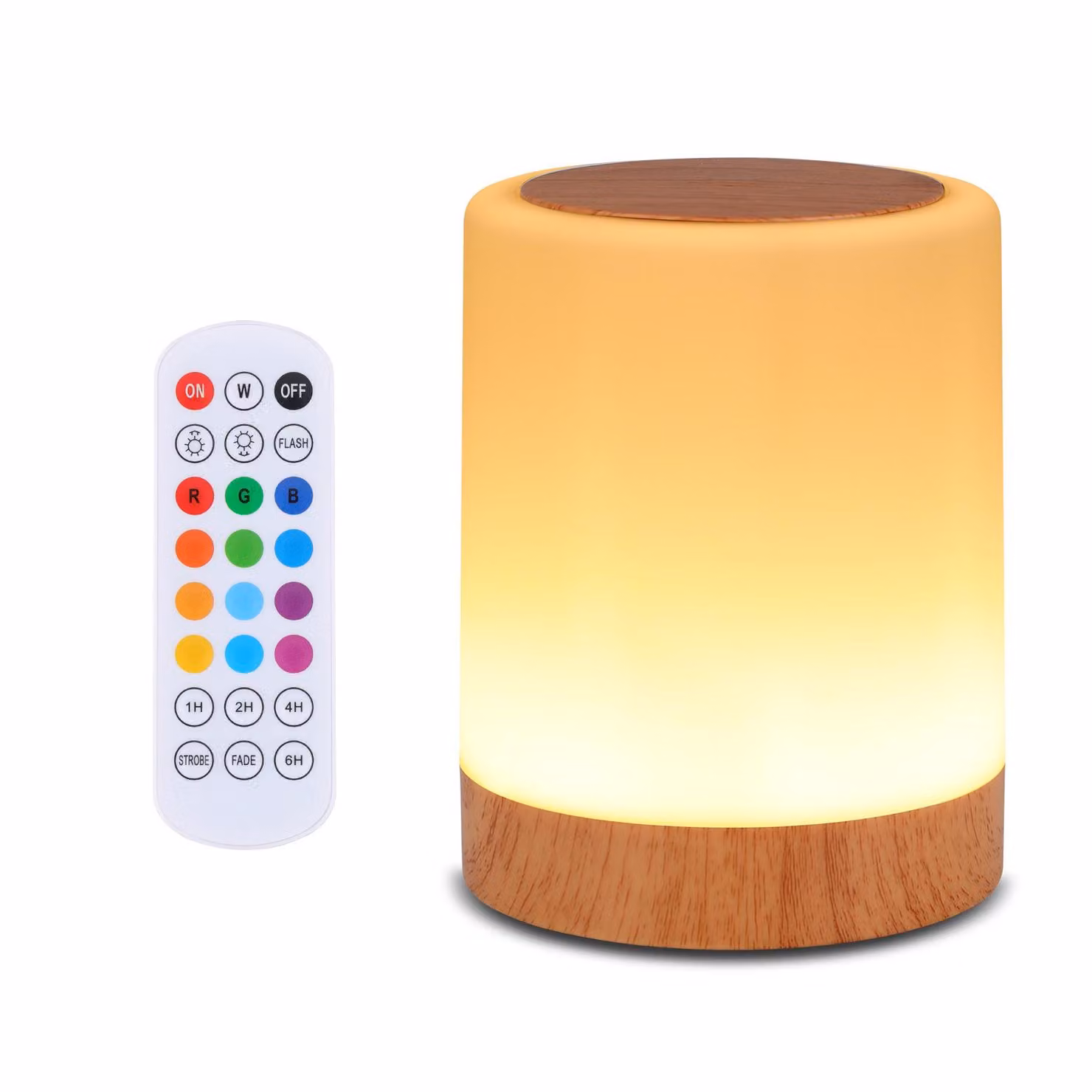 Lampada da comodino LED, lampada da tavolo touch con dimmer, 5 modalità, batteria da 3000mAh, autonomia di 200 ore, USB, timer, portatile, ideale per campeggio, lampada da tavolo con timer per bambini – Marrone
