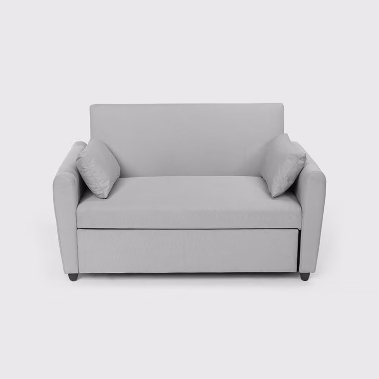 Divano letto a 2 posti allungabile Porto Rico, design moderno in tessuto - grigio