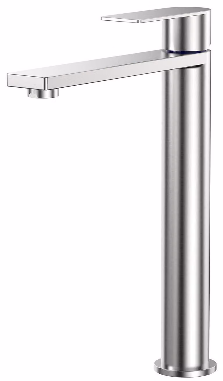 Miscelatore per lavabo, acciaio inossidabile, altezza del beccuccio 247 mm, attacco 3/8 di pollice