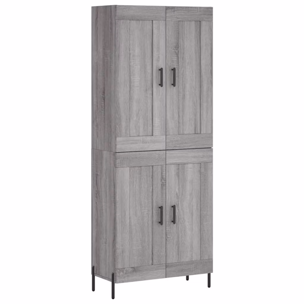 Credenza Grigio Sonoma 69,5x34x180 cm in Legno Multistrato