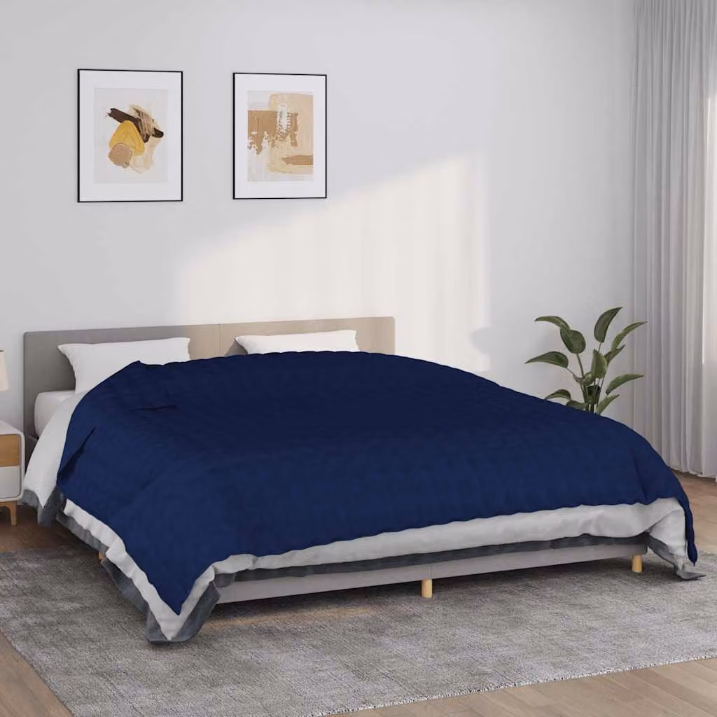 Coperta Ponderata vidaXL Blu in Microfibra e Cotone, L: 235 cm, P: 290 cm, 11 kg