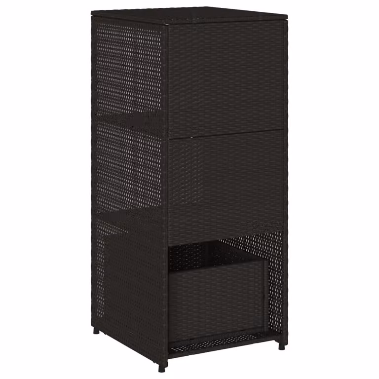 Armadietto Portaoggetti da Giardino Nero 50x55x115cm Polyrattan