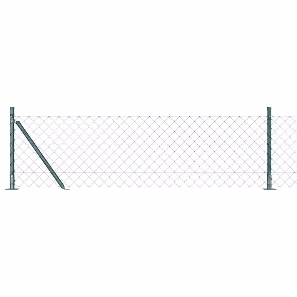 Recinzione a maglie vidaXL con base in cemento, colore verde, L: 10 m, H: 0,6 m