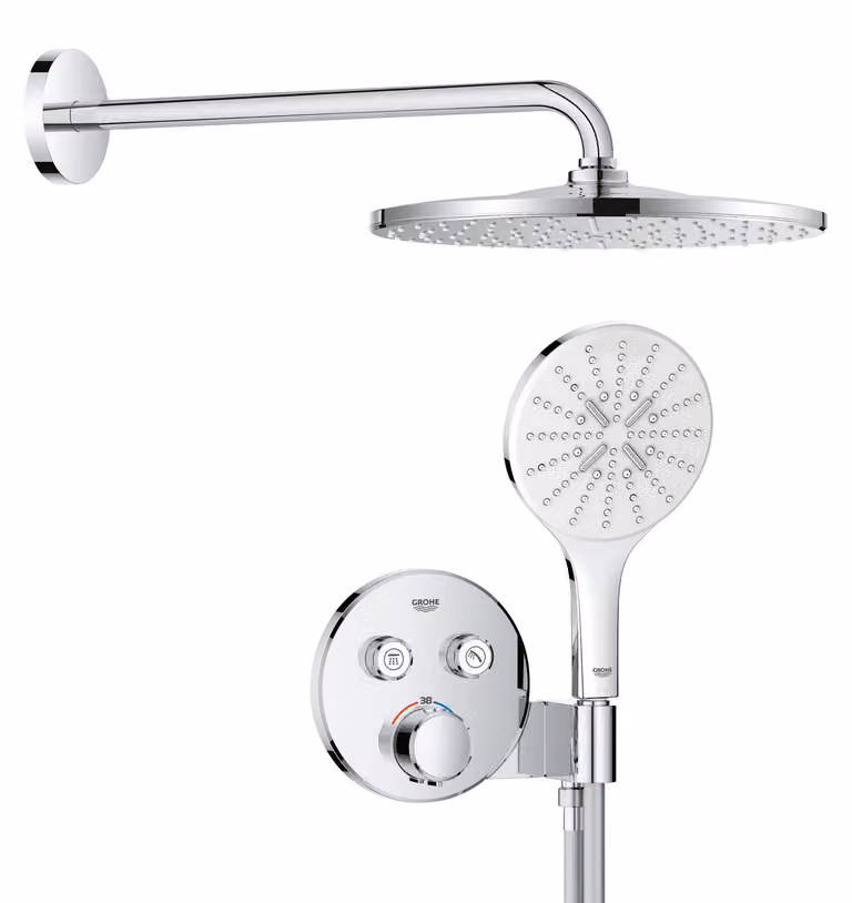 Sistema doccia da 310 mm con tecnologia SmartControl, cromato, rotondo
