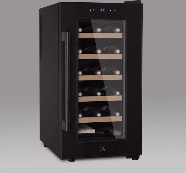 Cantinetta termoelettrica LES PETITS CHAMPS CAVCB18 per 18 bottiglie, Nero, L 34,6 cm x P 47,5 cm x H 66,8 cm – 2