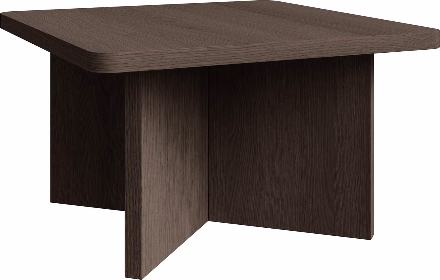Selsey Qubeo - Tavolino da caffè 60 cm, quadrato con struttura a croce, aspetto legno marrone cenere