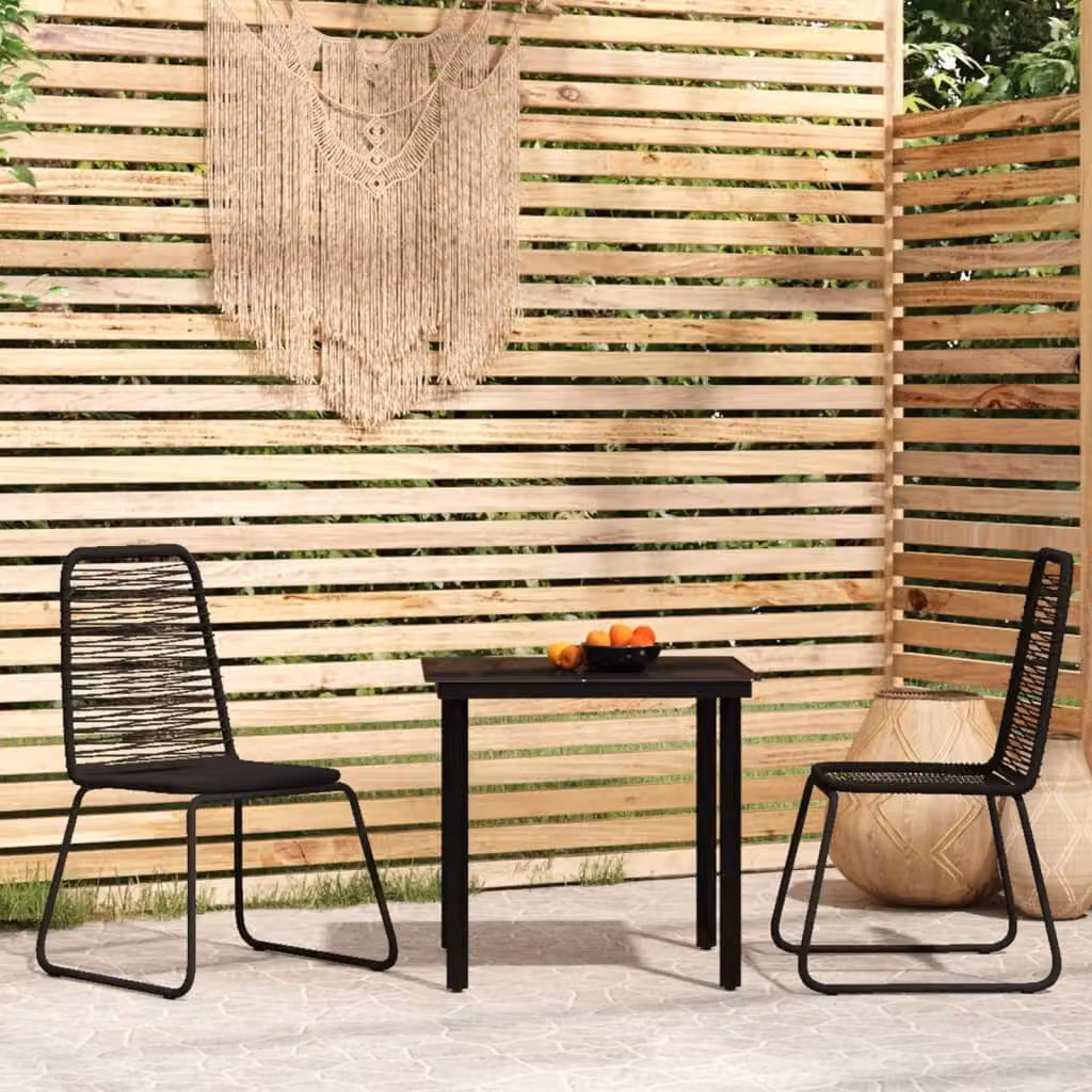 Maison Exclusive - Set da pranzo da giardino 3 pezzi nero