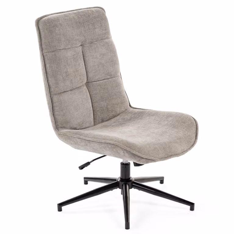 Meubles Cosy Poltrona relax reclinabile in tessuto ciniglia grigio con rotazione a 360° – CHARLOTTE