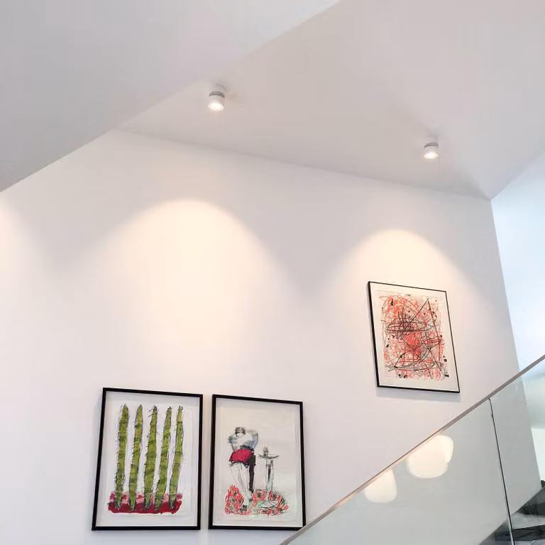 Egger Licht Clippo spot LED soffitto, bianco-oro, 2.700K Clippo, dimmerabile, Bianco / Opale, Studio / Ufficio, Alluminio, Moderno, Downlight