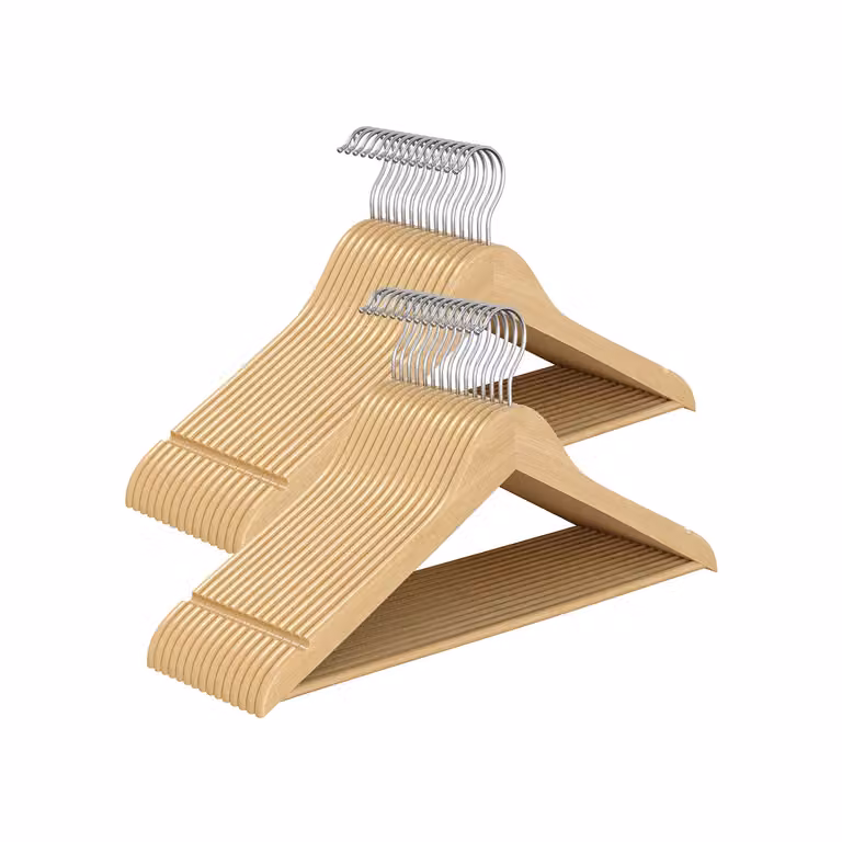 Grucce Appendiabiti Legno, Beige Naturale / 30