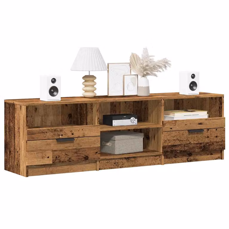 vidaXL Mobile Porta TV Moderno in Legno Vecchio Marrone con Ruote L: 150 cm, P: 33,5 cm, H: 45 cm
