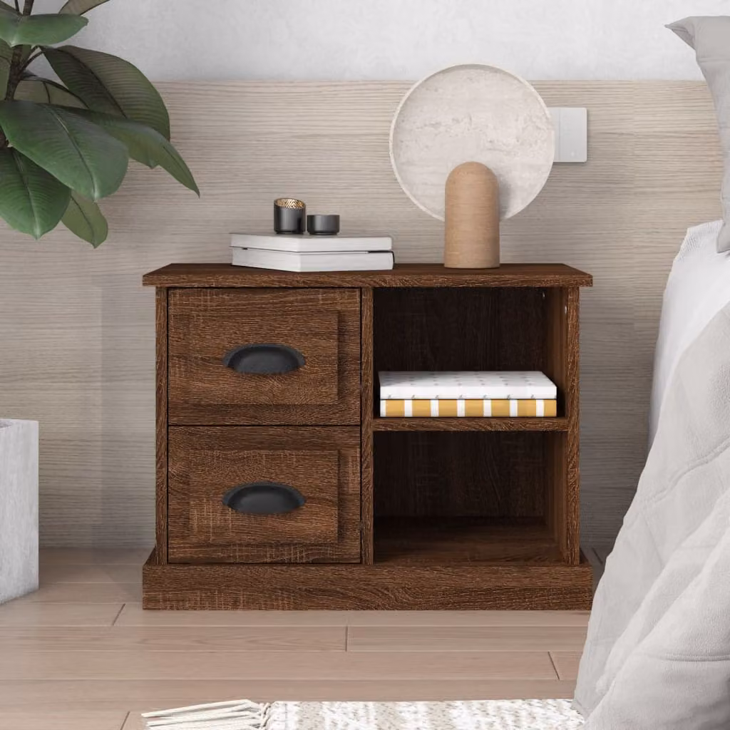 Comodino moderno vidaXL in rovere marrone L: 60 cm, P: 35,5 cm, H: 45 cm
