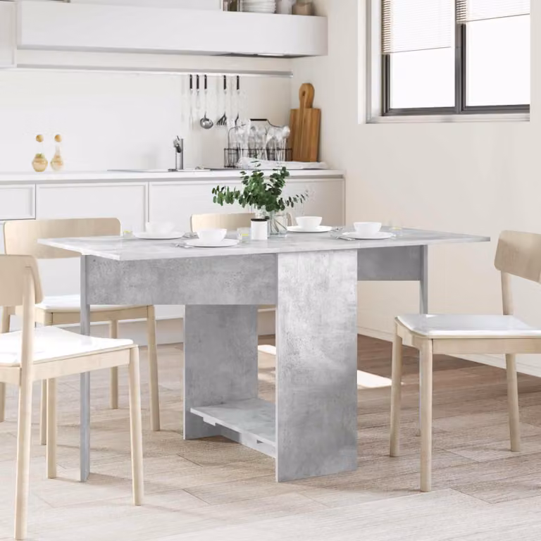 Maison Exclusive - Tavolo da pranzo, dimensioni 138 x 70 x 73,5 cm, materiale: legno composito, colore: grigio cemento