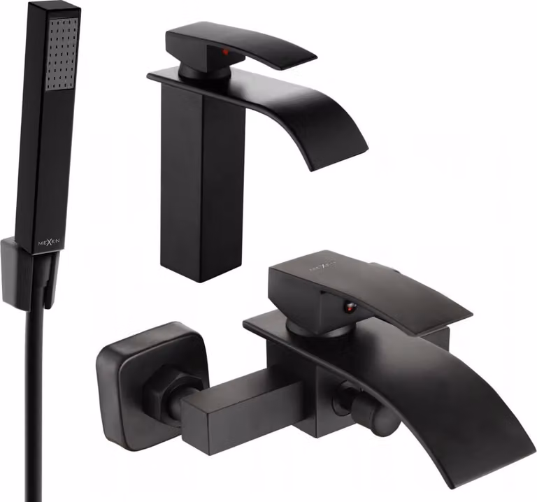 Mexen Aries R77 set da bagno, nero - 744803R77-70