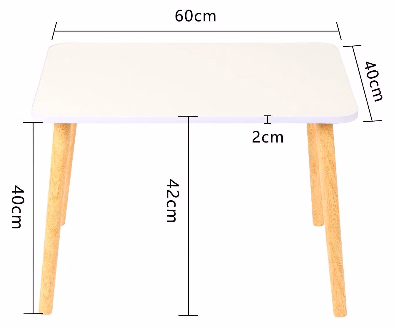 Tatami - Tavolino da salotto - 60 x 40 x 40 cm - Legno - Rettangolare - Stile moderno - Da montare - Bianco