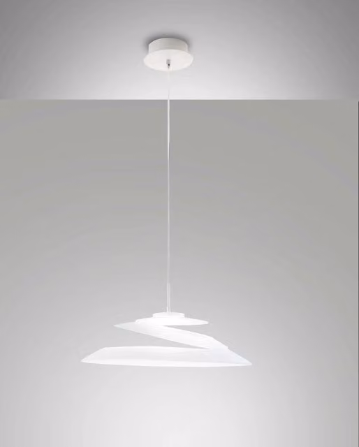 Lampada a sospensione Aragon in metallo e vetro bianco, LED integrato 18W, 3000K, dimmerabile a taglio di fase, diametro 530mm, Classe 1, IP20