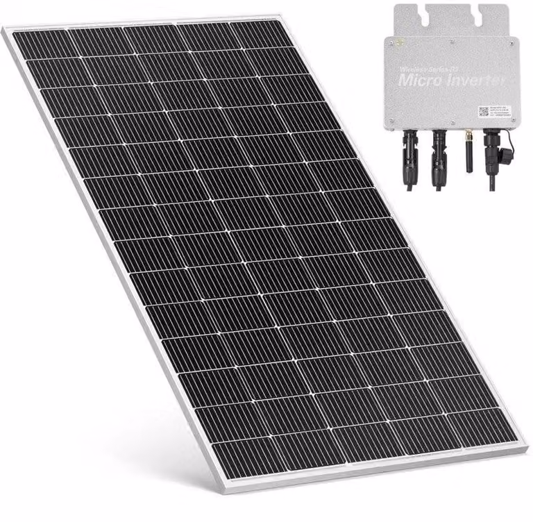 Kit pannello solare per balcone – Pannello solare – Sistema fotovoltaico – 300W, monocristallino – Grado di protezione IP65, resistente all'acqua