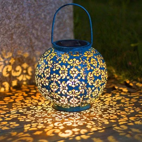 Lampada solare di grandi dimensioni – Impermeabile – In metallo – Lampada da tavolo – Regalo da giardino – Per terrazze e decorazioni da giardino