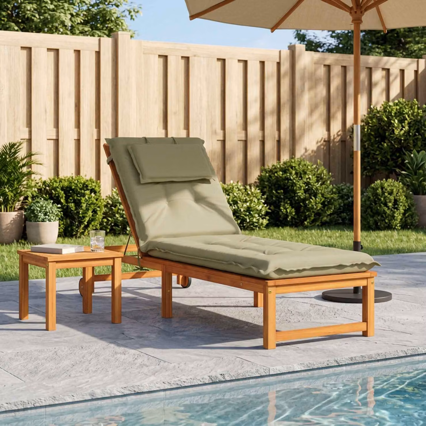 vidaXL Cuscino per Lettino GEMERT 100% Poliestere Verde chiaro