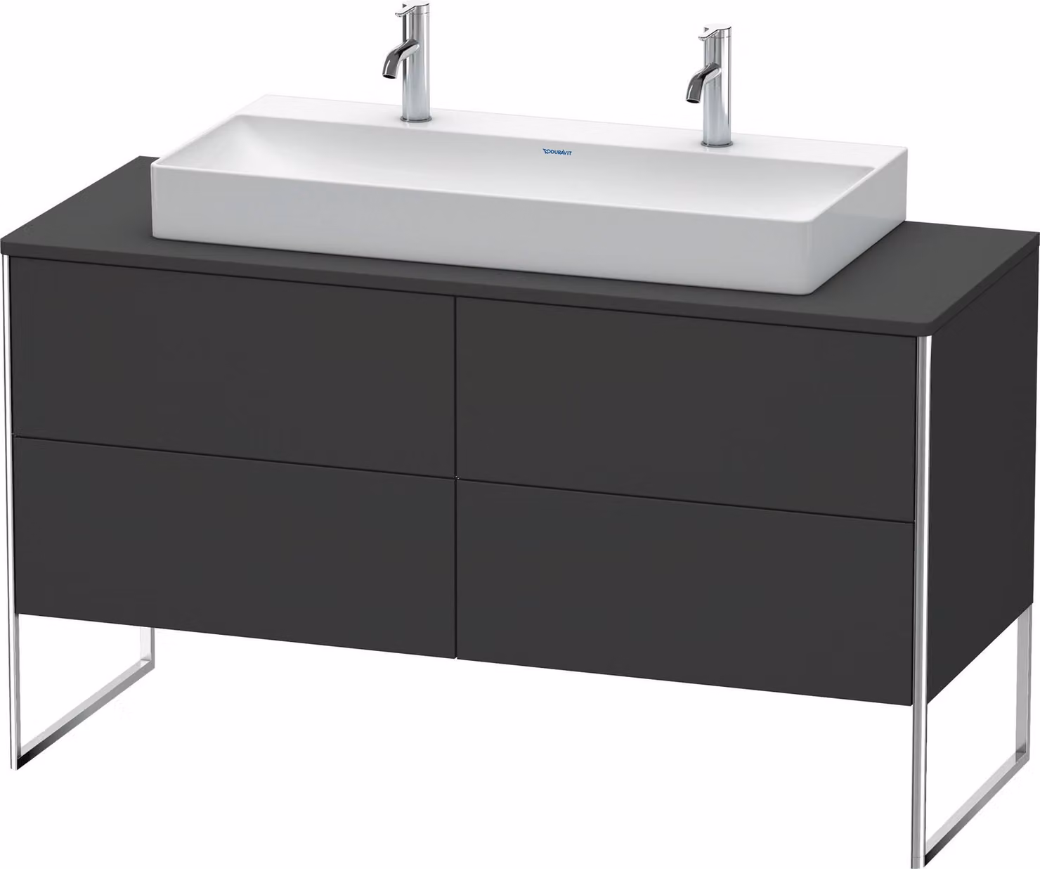 Duravit XSquare Meuble sous-vasque sur console au sol, 4 tiroirs, 1400x778x548mm, XS4925M8080, XS4925M8080