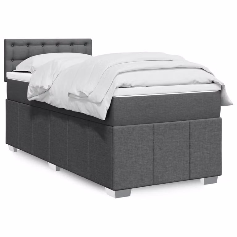 vidaXL Letto Ibrido con Materasso a Molle Insacchettate Grigio e Bianco L/P/H: 80 x 200 cm