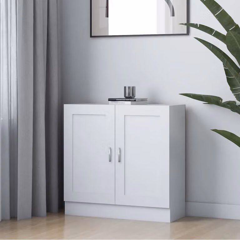 Libreria bianca vidaXL in MDF da appendere al muro per soggiorno L: 82,5 cm, P: 30,5 cm, H: 150 cm